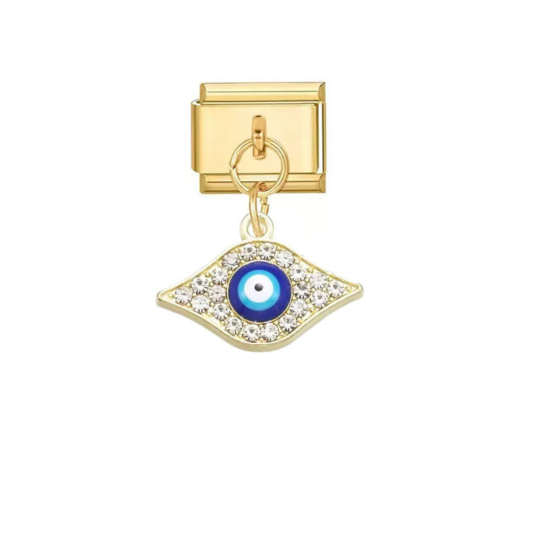Wholesale Evil Eye Pendants – Alloy with electroplated finish;  DIY jewelry accessories suitable for everyday wear or as gifts