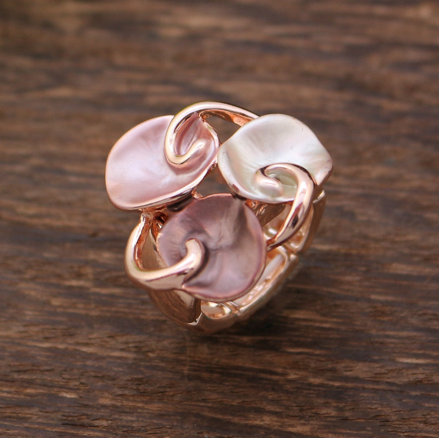 Wholesale Elastic Band Ring Alloy Zinc Diamond Oil Painting Adjustable Rings