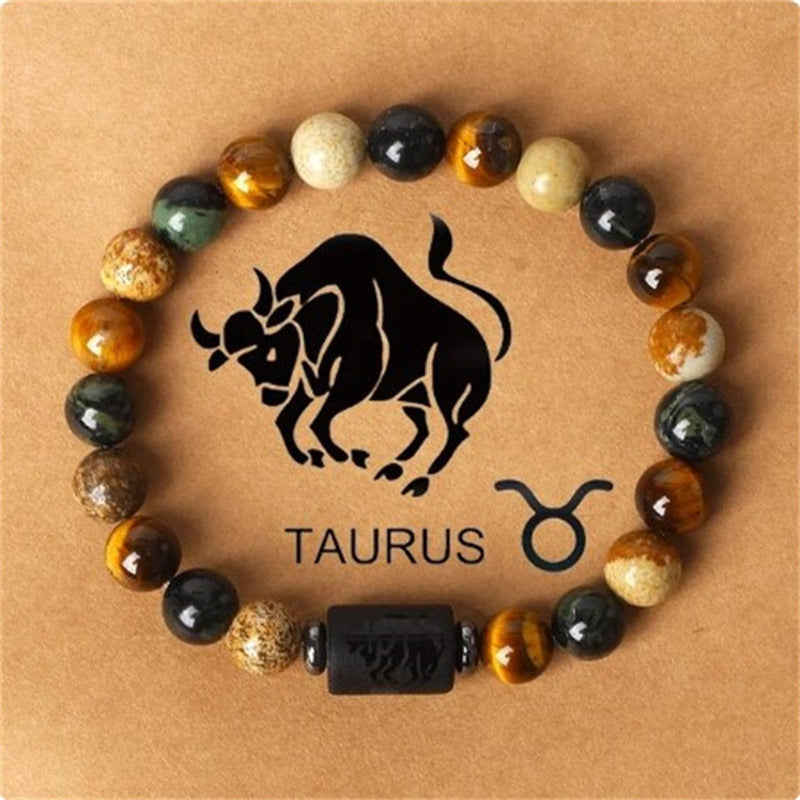 Wholesale Twelve Zodiac Signs Natural Stone Bracelet Handmade Beaded Bracelet ACC-BT-Yunh003