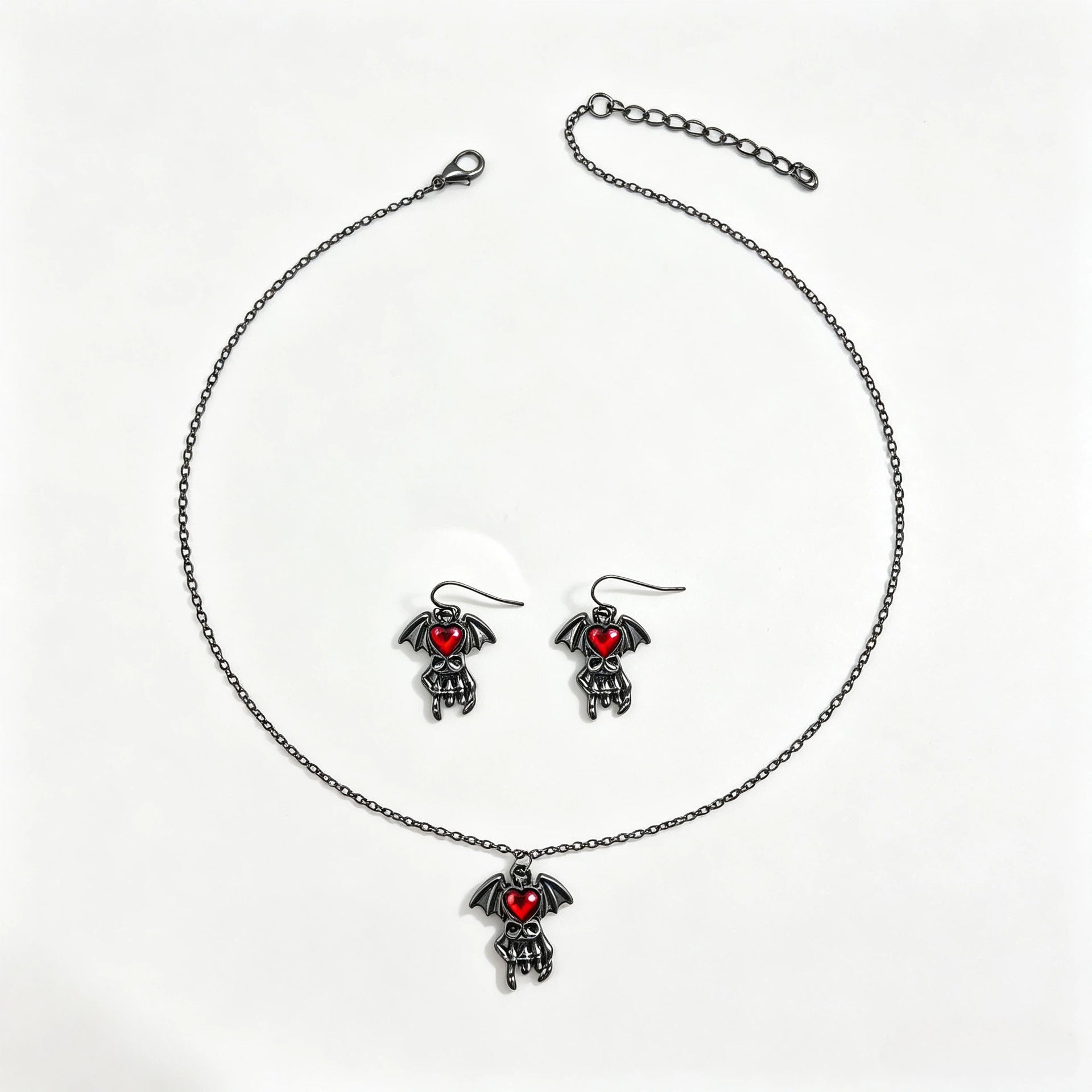 Wholesale Zinc Alloy Electroplated Gothic  Necklace Earrings Set Trendy Jewelry Accessory Gift Boutique Resale