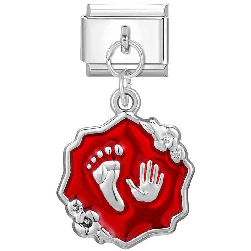 Wholesale Italian modular DIY jewelry red pendant bracelet