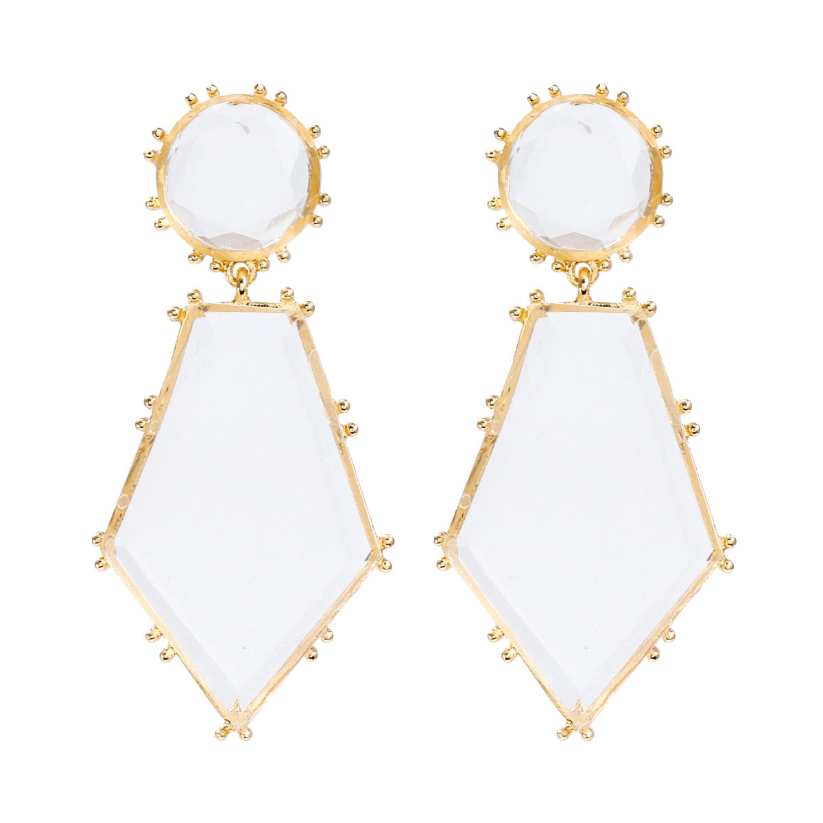 Wholesale Acetic Acid Board Earrings Exaggerated Earrings Round Hexagonal Board Earrings Bohemian Style Jewelry ACC-ES-JL003