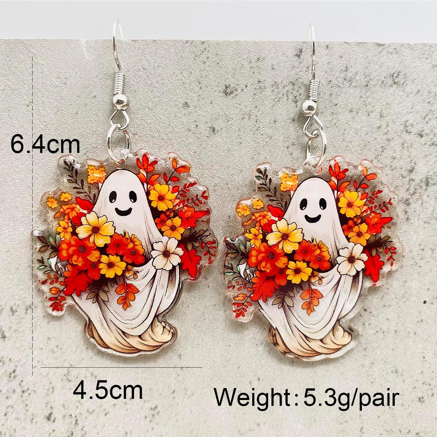 Wholesale Halloween Earrings Cartoon Cute Cat Ghost Pumpkin Acrylic Earrings ACC-ES-ChenY018