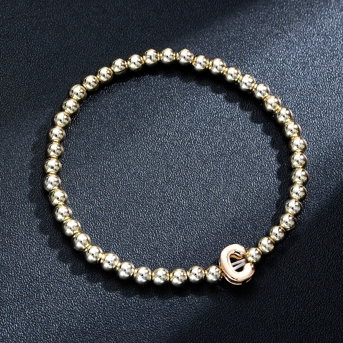 Wholesale Glossy Letter Beaded Elastic Bracelet for Women