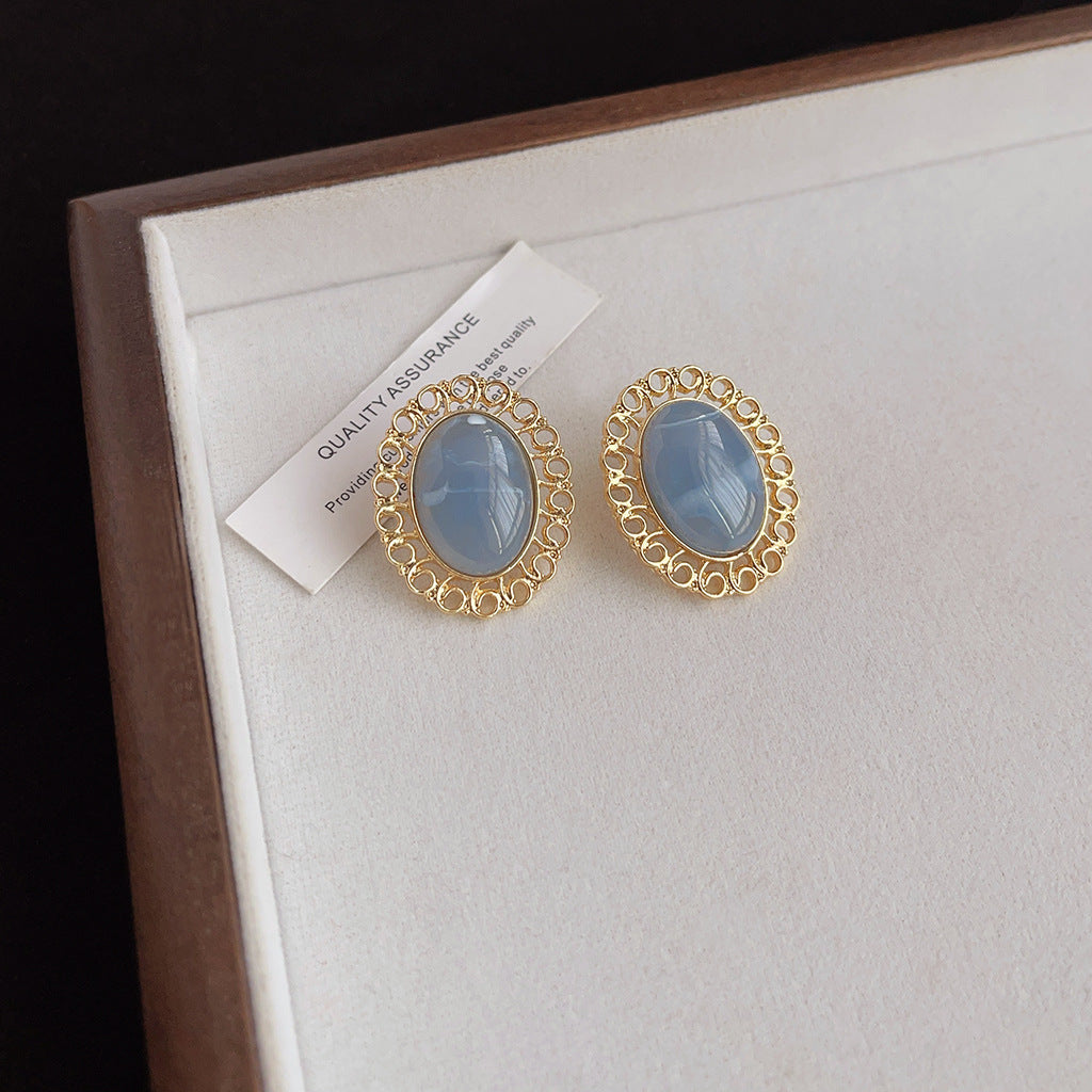 Wholesale Blue oil-drop retro earrings