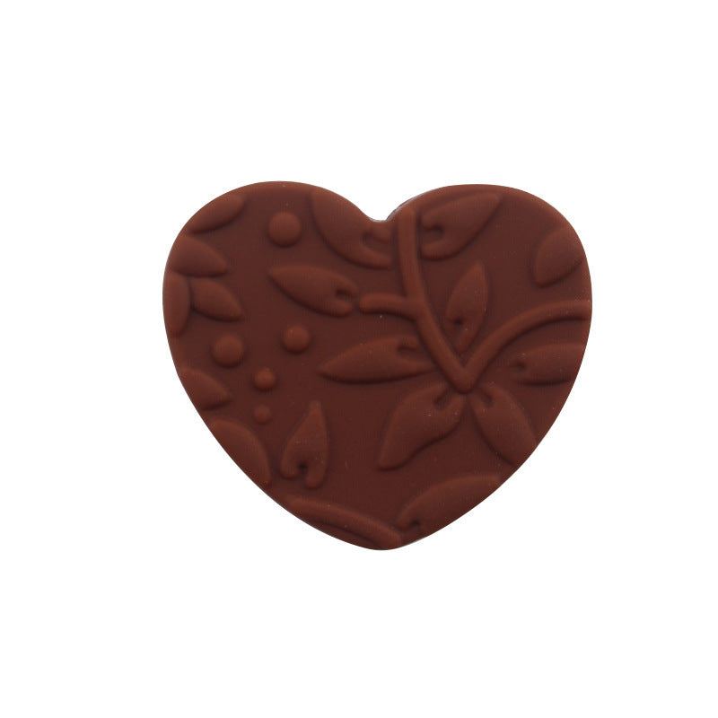 Wholesale 5pcs Silicone Printed Heart Focal Beads ACC-BDS-GuangTian029