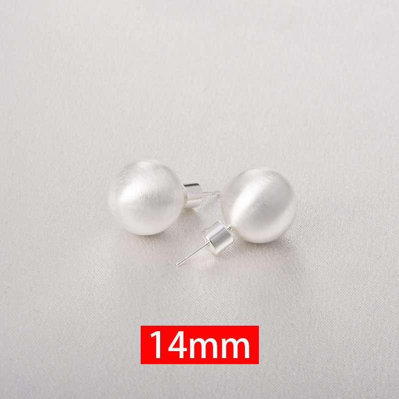 Wholesale Fashion Small Style Wire-drawing Hollow Ball Earrings