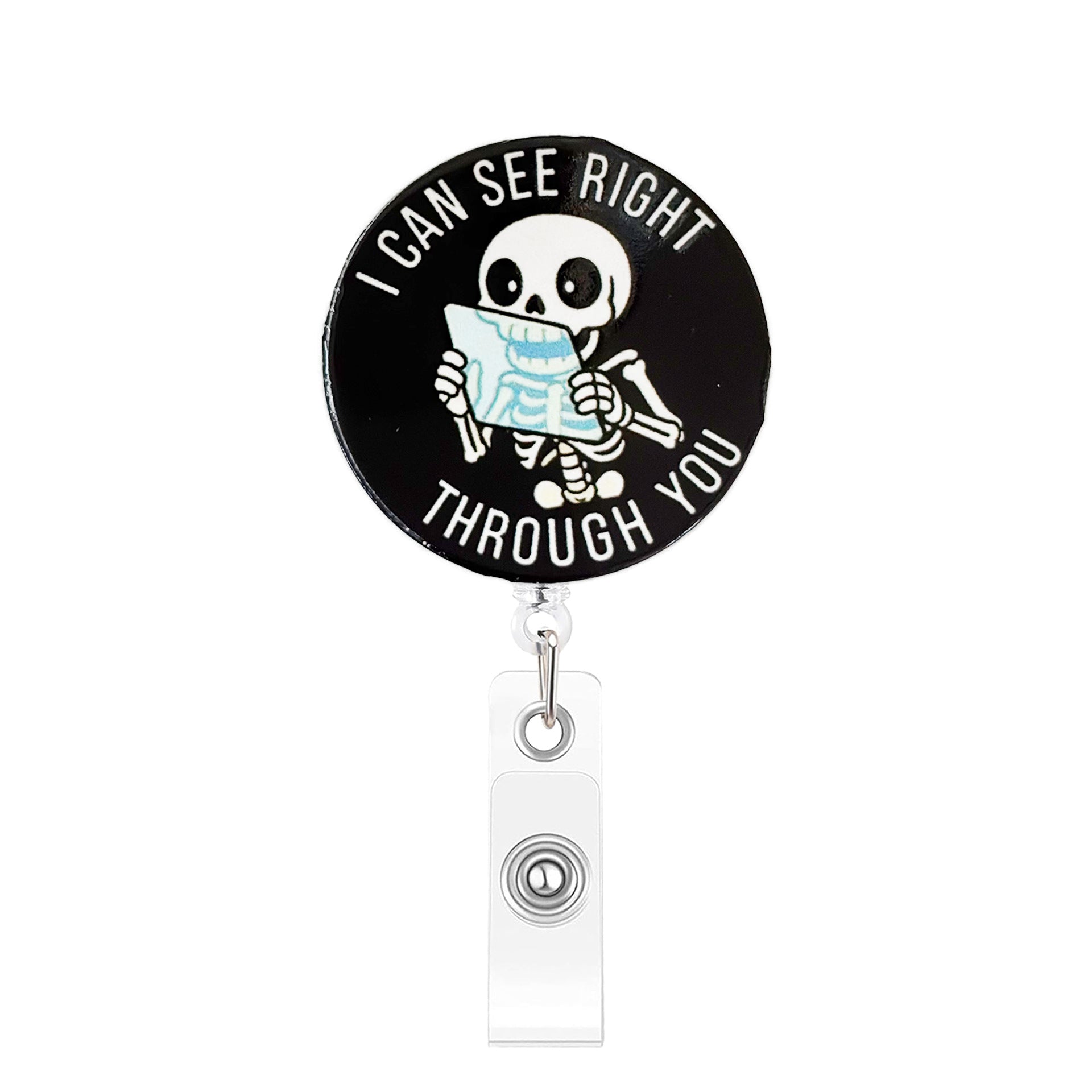 Wholesale Chic  Skull Retractable Badge Holder Plastic ID Card Clip Party Favor Bag Charm