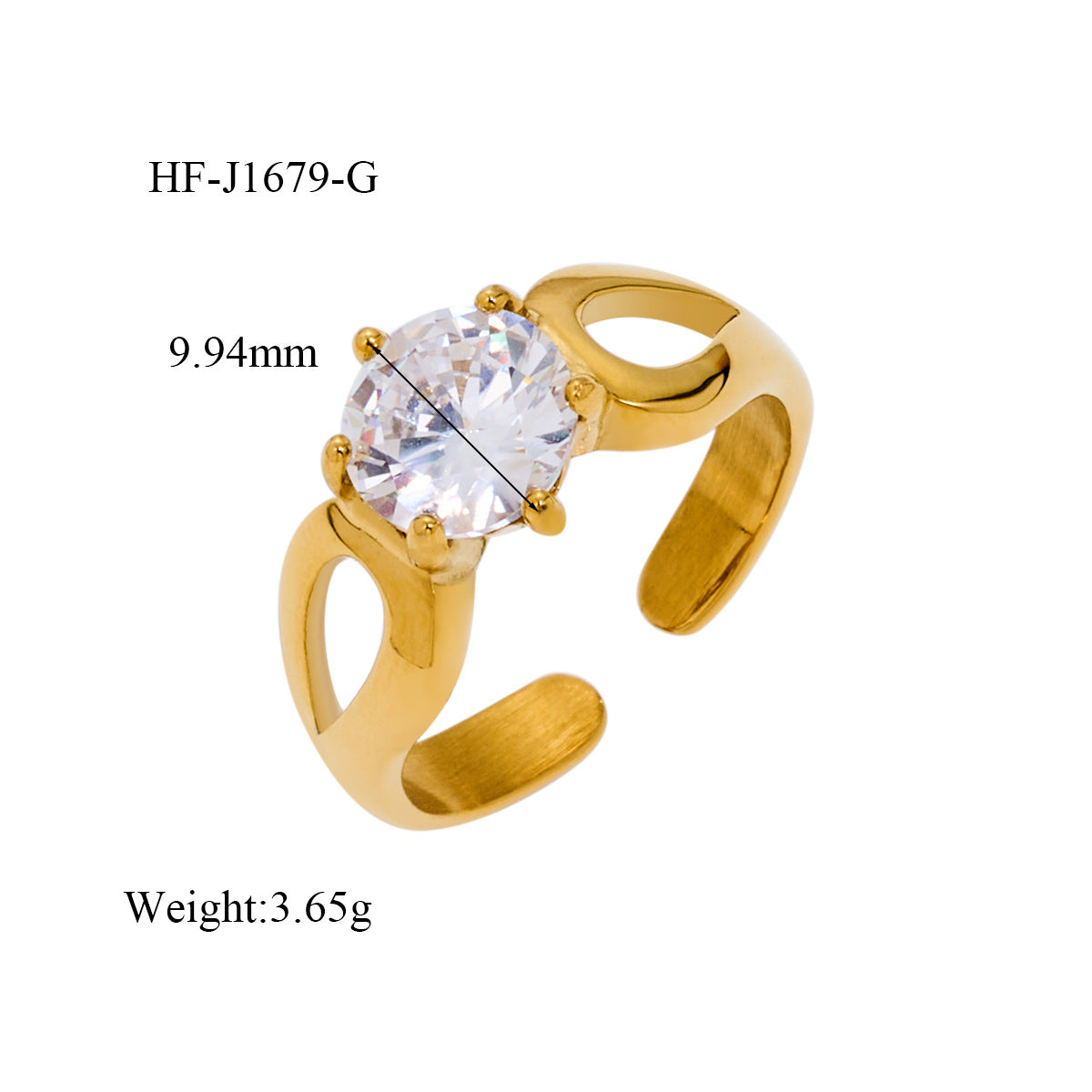 Wholesale Ins Style Titanium Steel Open Ring Electroplated Fashion Accessory Gift