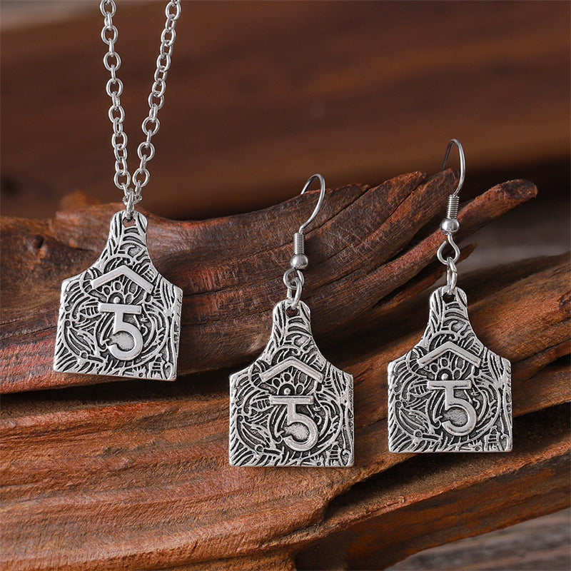 Wholesale Trendy Star Moon Jewelry Set Zinc Alloy Ancient Silver Earrings Necklace Bracelet Party Wear