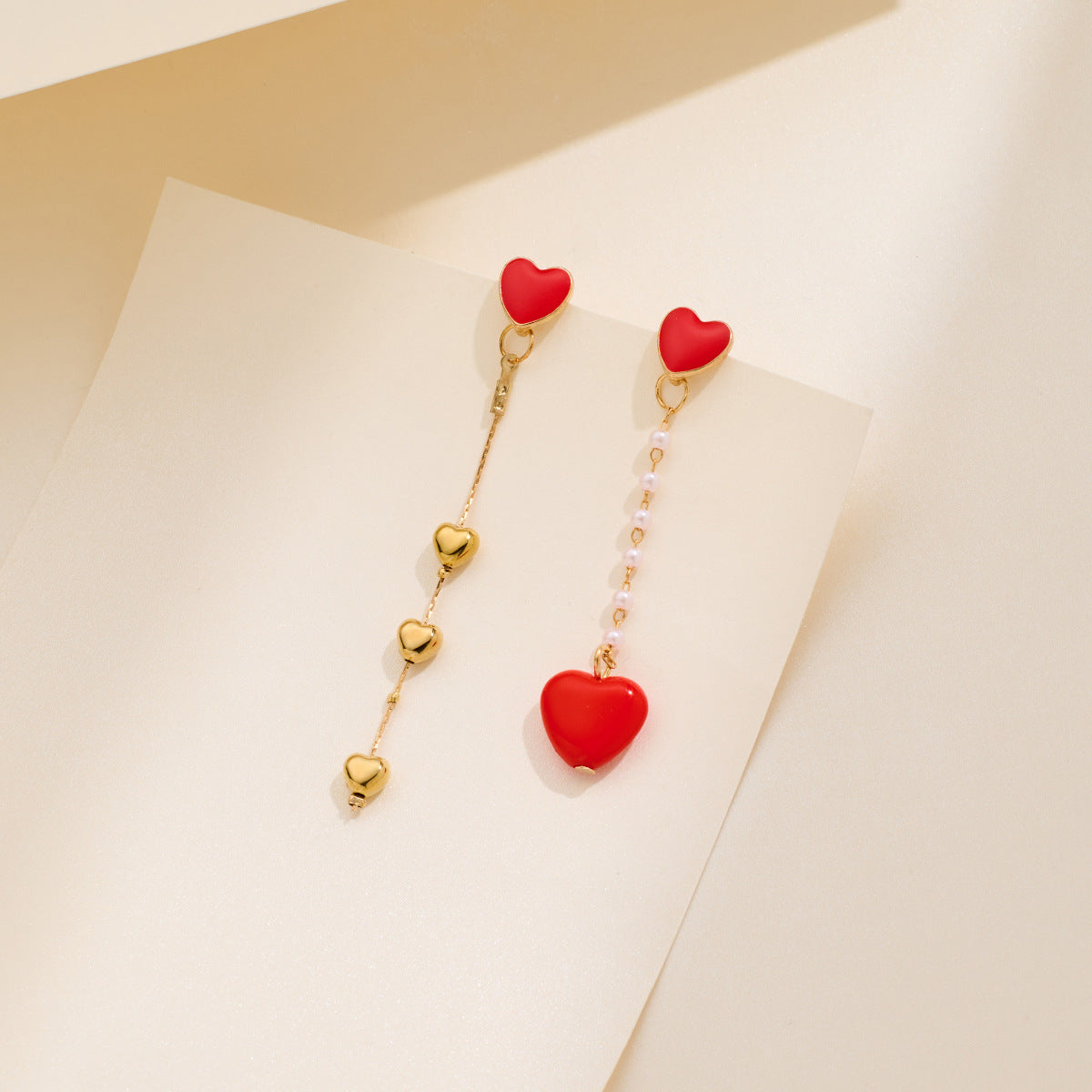 Wholesale Man-made pearl heart earrings