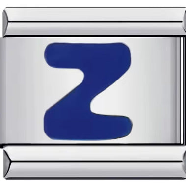 Wholesale 10pcs Italian Charm Bracelet 9mm DIY Splicing Removable Blue English Letters Stainless Steel Composable Bracelet