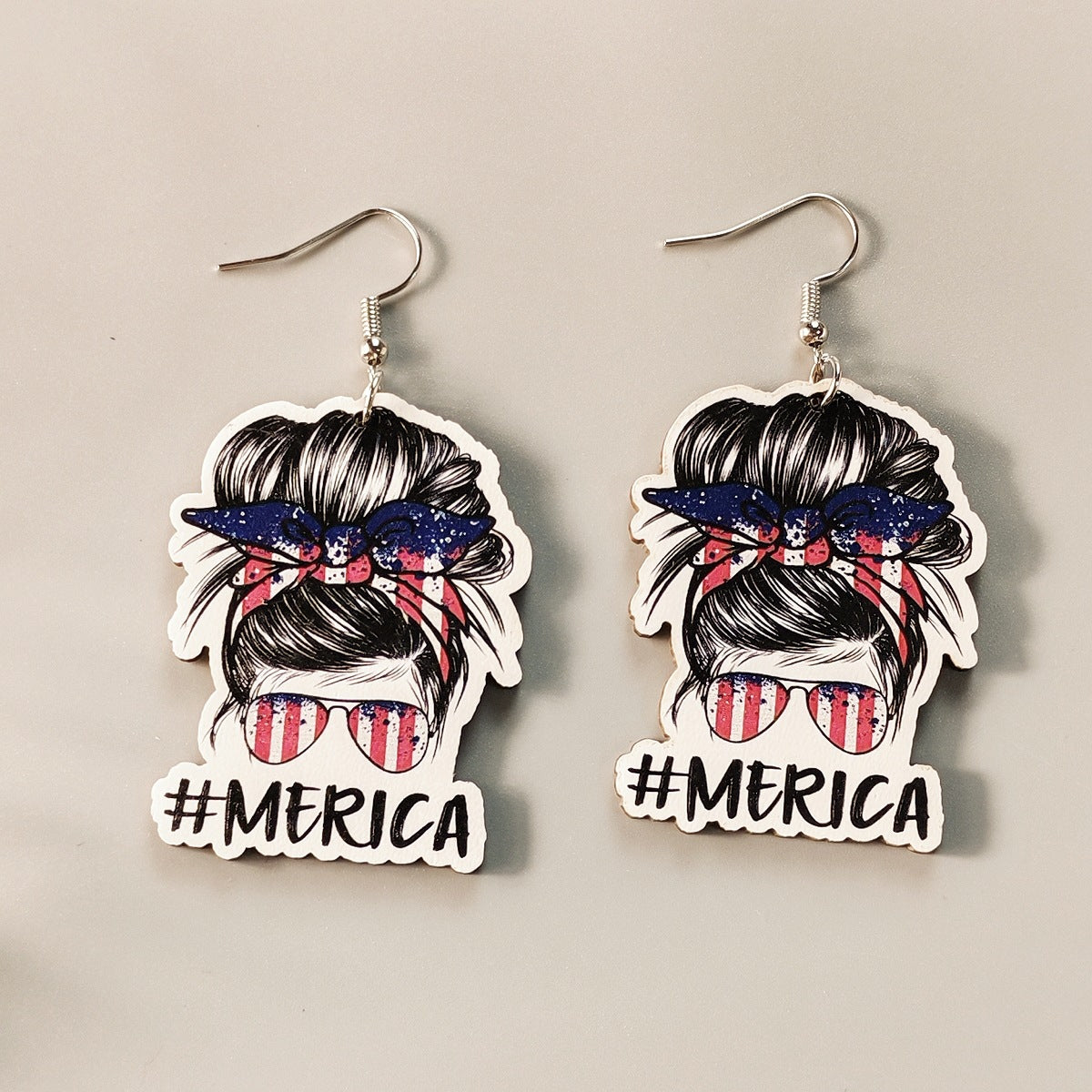 Wholesale  love glasses American flag earrings