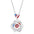 Wholesale Earrings Red White Blue Color Collarbone Chain Diamond Flower Necklace