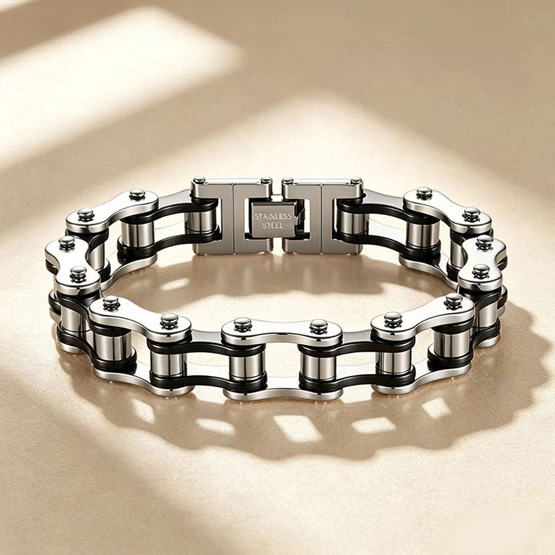 Wholesale Punk Rock Stainless Steel Bracelet for Men,  Motorcycle Chain Design,  Fashion Accessory,  Casual Everyday Wear