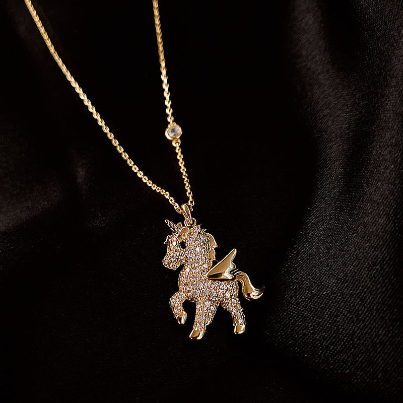 Wholesale  Pony rhinestone necklace clavicle chain
