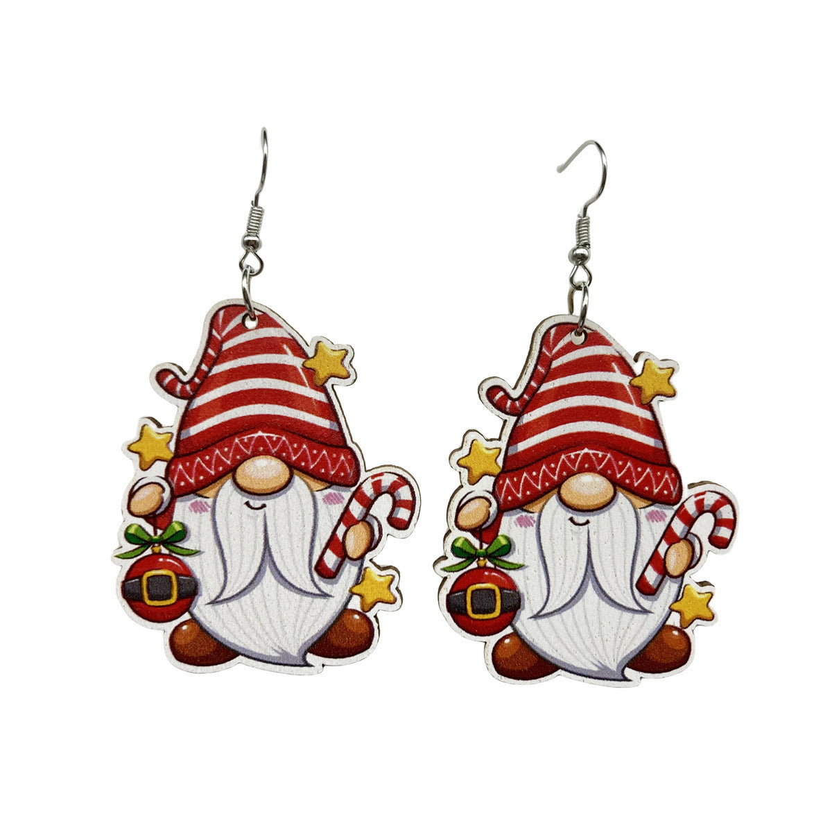 Wholesale Christmas Santa Claus Fungus Ornaments Wood Earrings ACC-ES-FX064