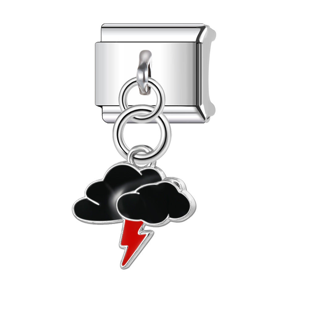 Wholesale Italian Charm Bracelet 9mm DIY Splicing Star Moon Series Stainless Steel Composable Bracelet