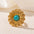 Wholesale Stainless Steel 18K Gold Open Turquoise Ring