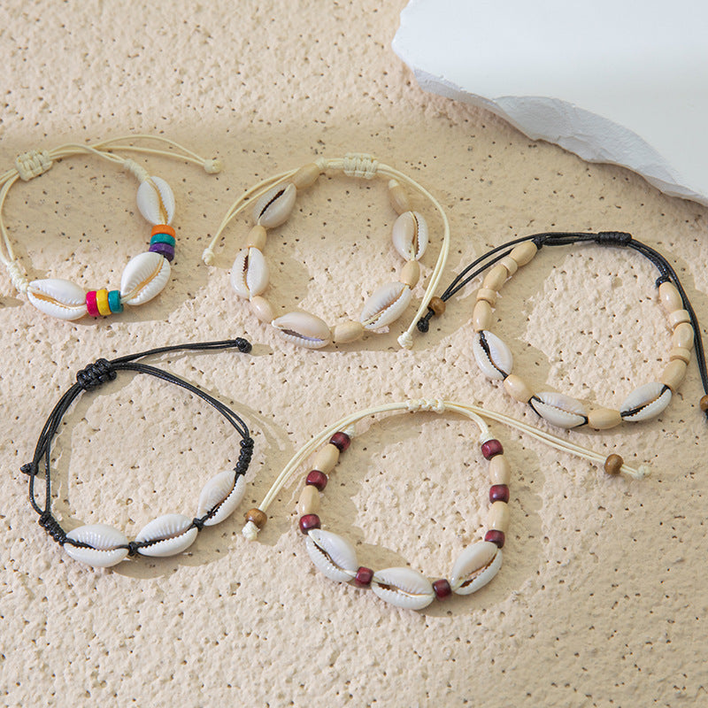Wholesale Boho Style Shell Braided Natural Shell Hand Knotted Bracelet Rope Beaded Bracelets ACC-BT-Youl004