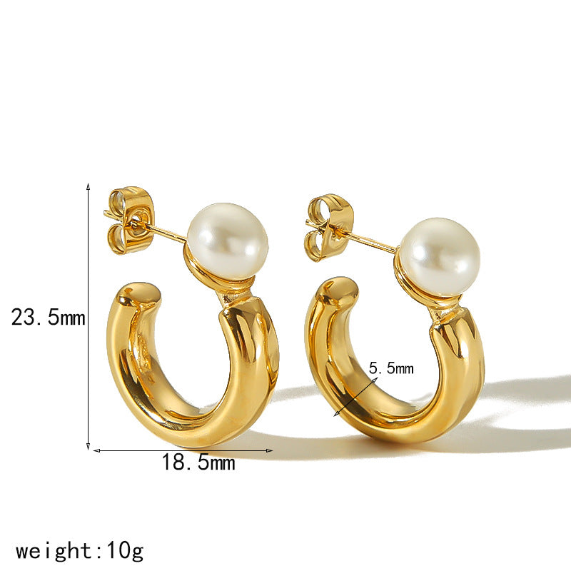 Wholesale C Shape Stainless Steel Earrings ACC-ES-LiQuan007
