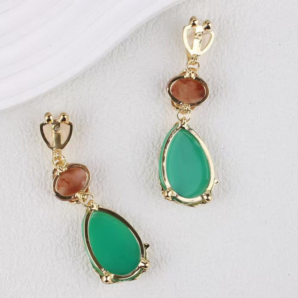 Wholesale  Acrylic Pendant Earrings Long Geometric Spliced Resin Earrings