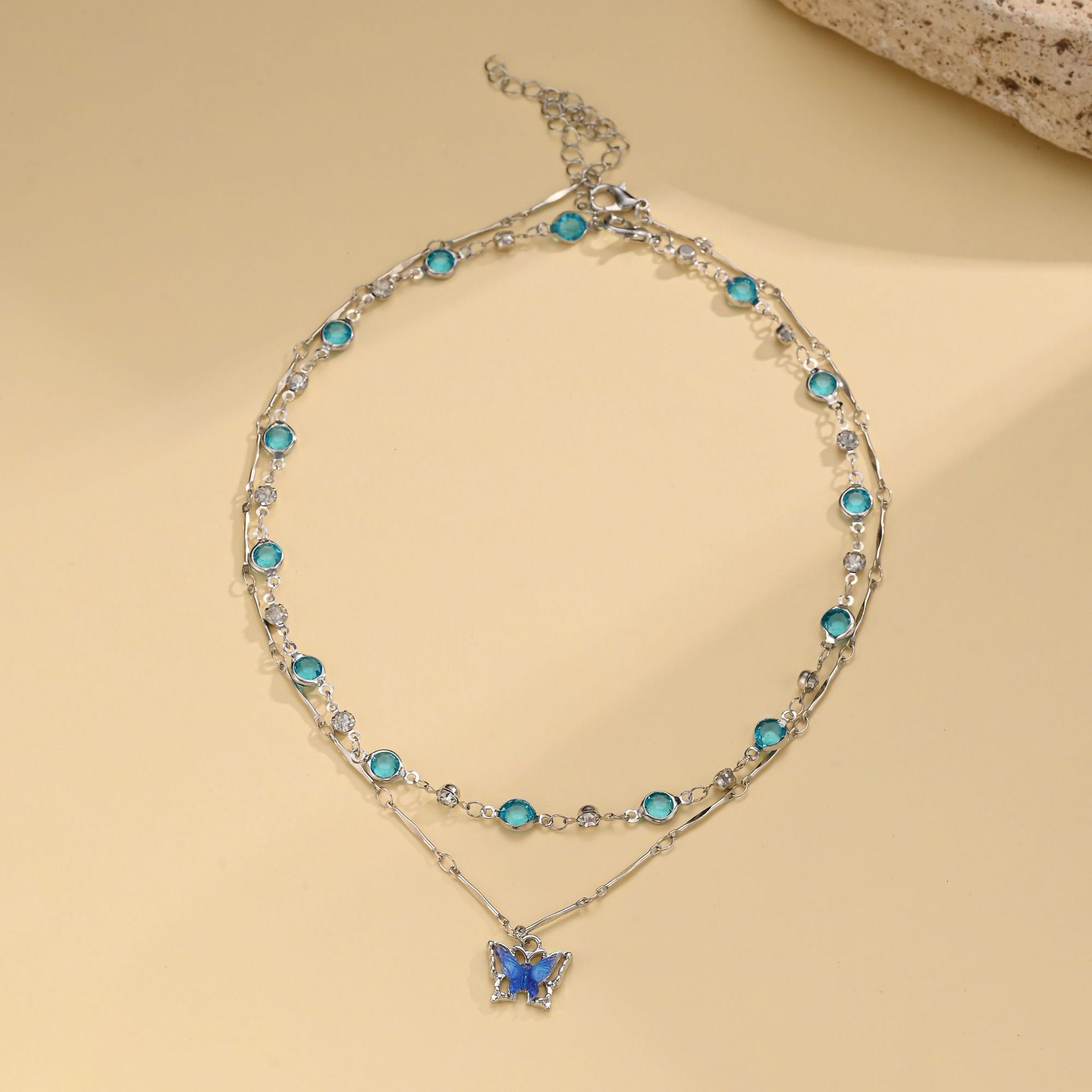 Wholesale Double-Layer Butterfly Necklace Versatile Necklace