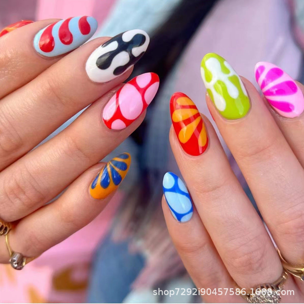 Wholesale 24 Pieces/box Press-on Nails Kits Nail Stickers ACC-NS-XingNai012