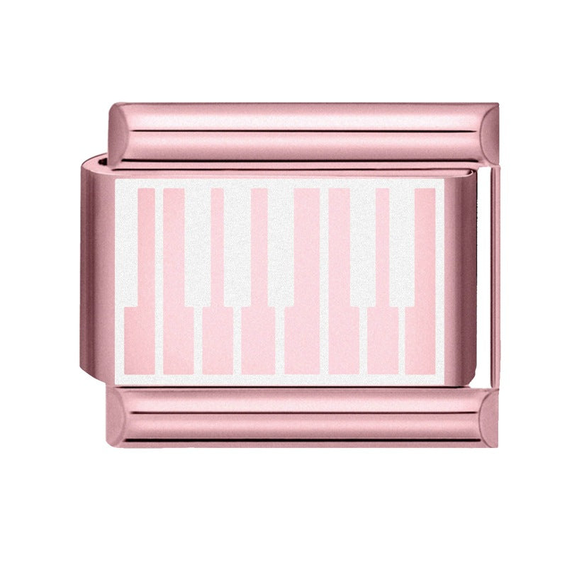 Wholesale Italian Charm Bracelet 9mm DIY Splicing Rose Pastel Stainless Steel Composable Bracelet