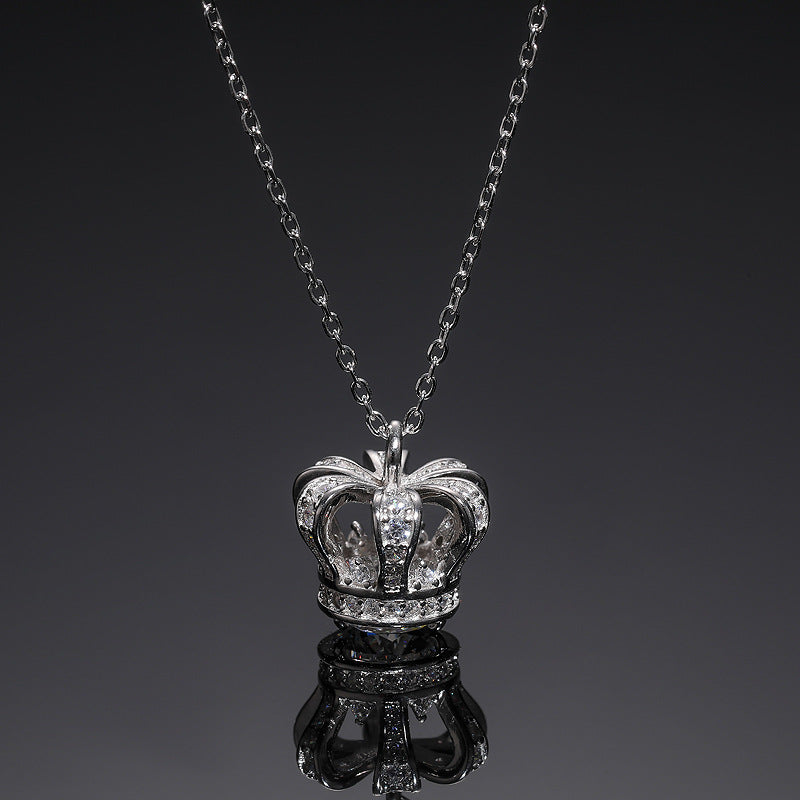 Wholesale S925 Sterling Silver Crown Pendant Necklace