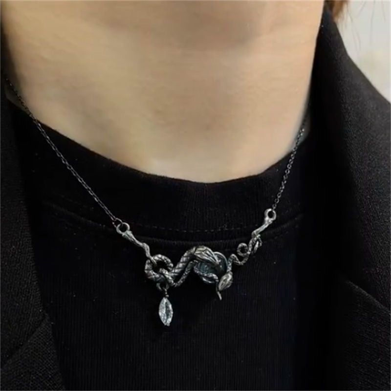 Wholesale Double Snake Play Beads Retro Old Necklace