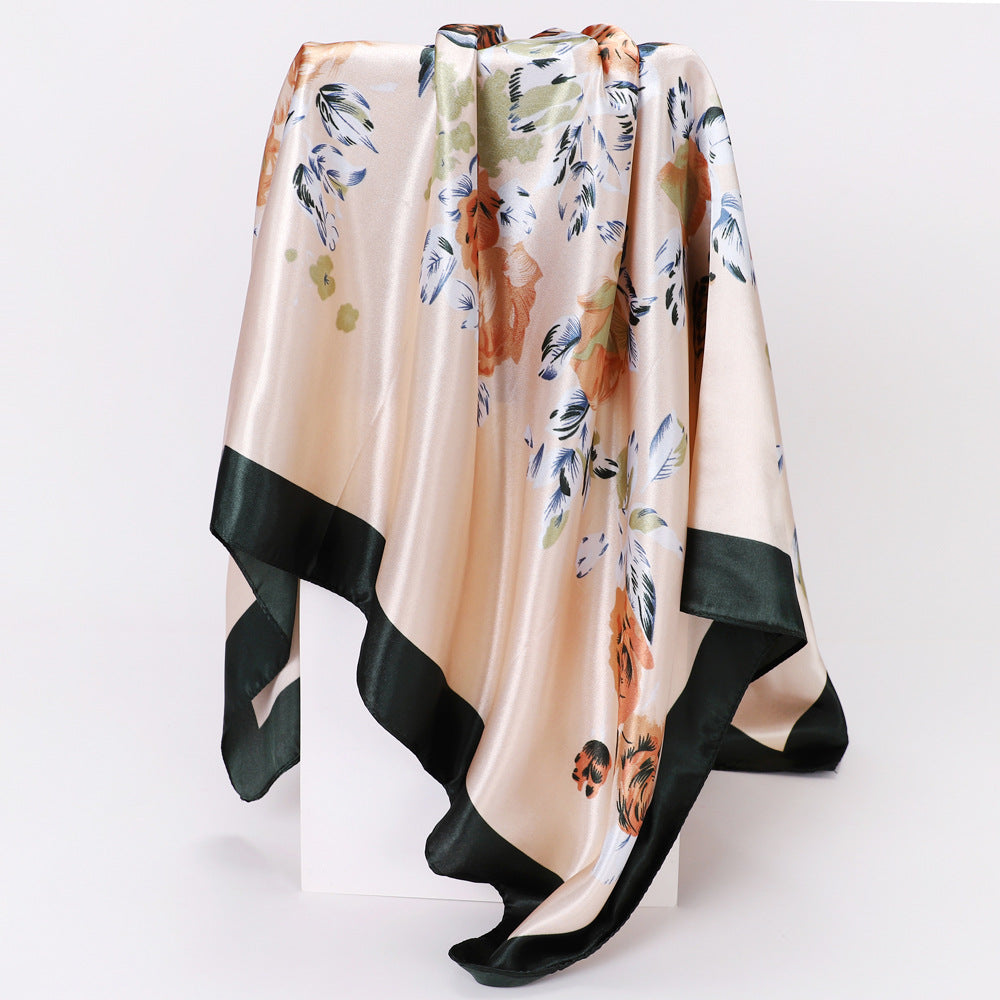Wholesale Retro Printed Satin 90cm Silk Scarf