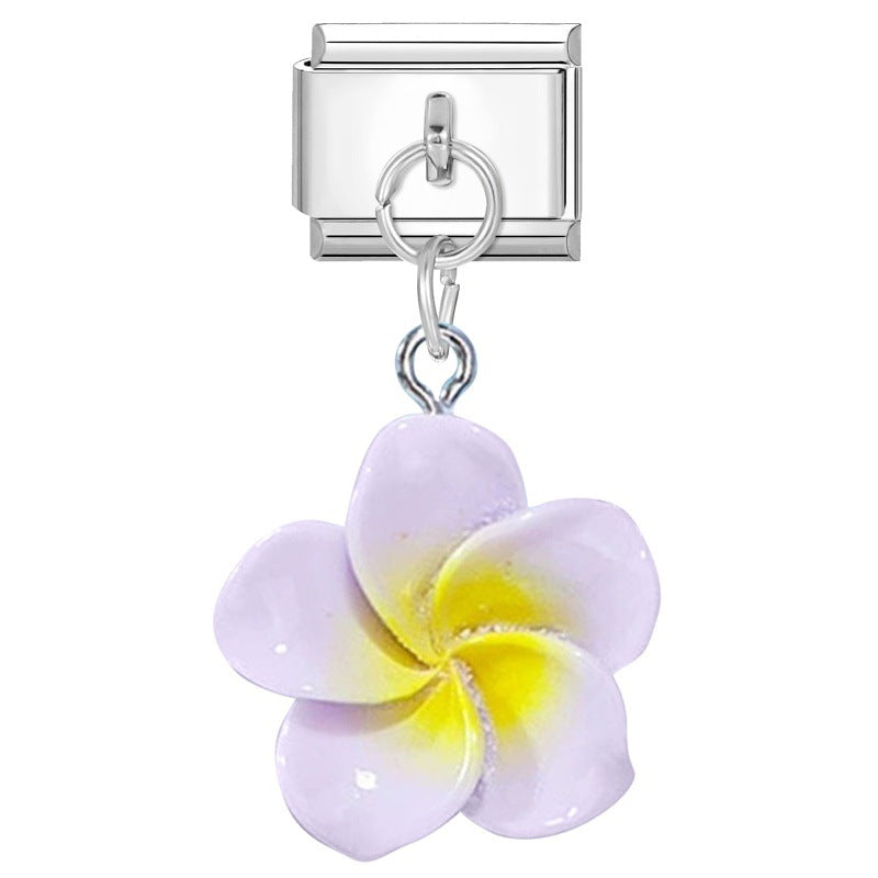 Wholesale 9mm Italian Charm Starter Bracelets DIY flower Single Section Creative Stainless Steel Composable Bracelet