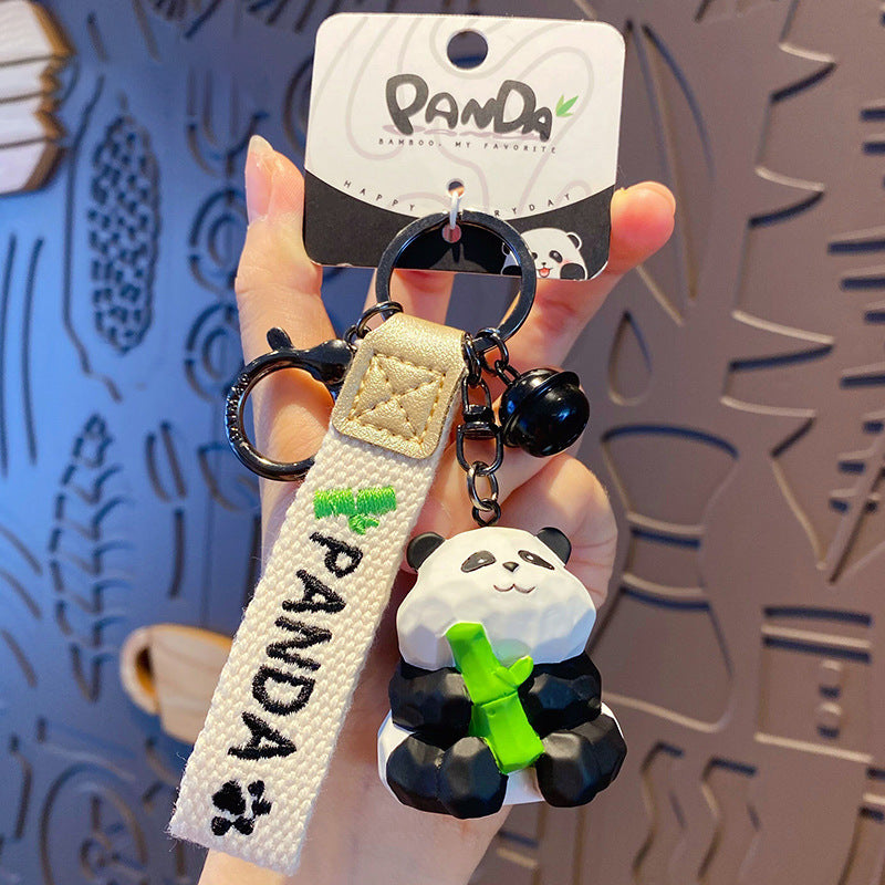 Wholesale Resin Wood Carving Style Panda Keychains ACC-KC-HangLi008