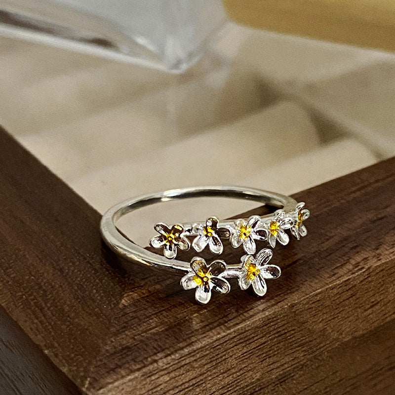 Wholesale Ethereal and Beautiful Iris Flower Court Style Princess RIng