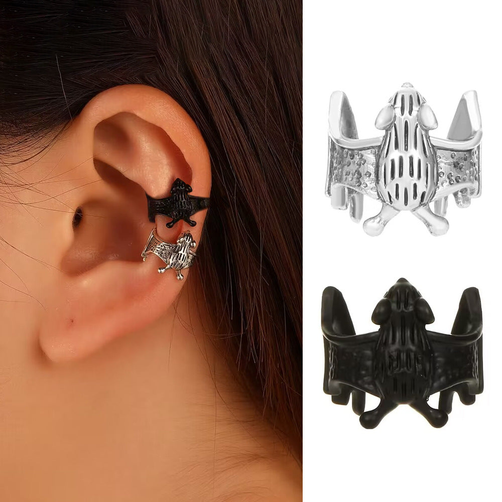 Wholesale Gothic Bat Clip On Earrings Dark Trendy Unisex Fashion Jewelry Accessory for Party Gift Boutique