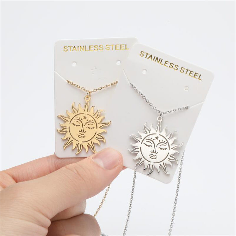Wholesale stainless steel ancient Greek sun goddess pendant necklace