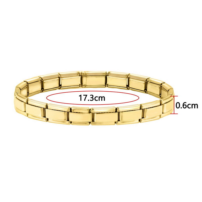 Wholesale  Italian Modular Bracelet 9mm DIY Splicing Removable Titanium Steel Round Bracelet