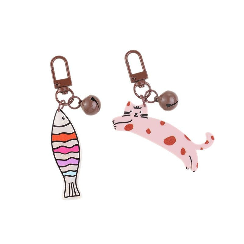 Wholesale Acrylic cat bell keychain