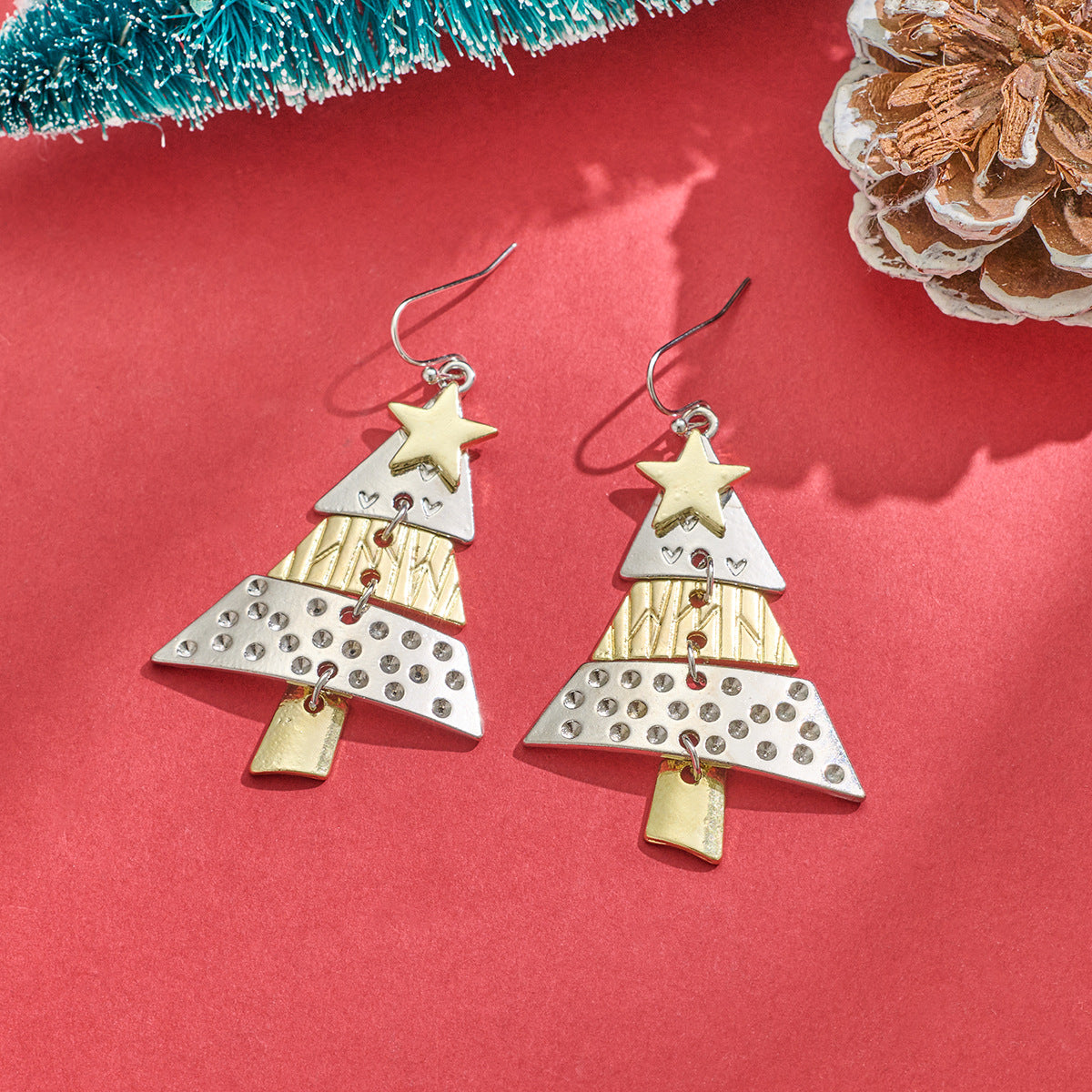 Wholesale Christmas Star Pine Tree Necklace