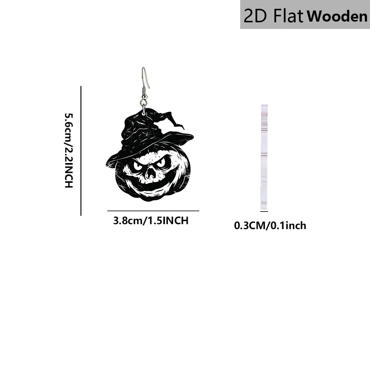 Wholesale  Themed Wooden Earrings With Pumpkin Witch Hat And Ghost Designs Fashion Jewelry Accessory