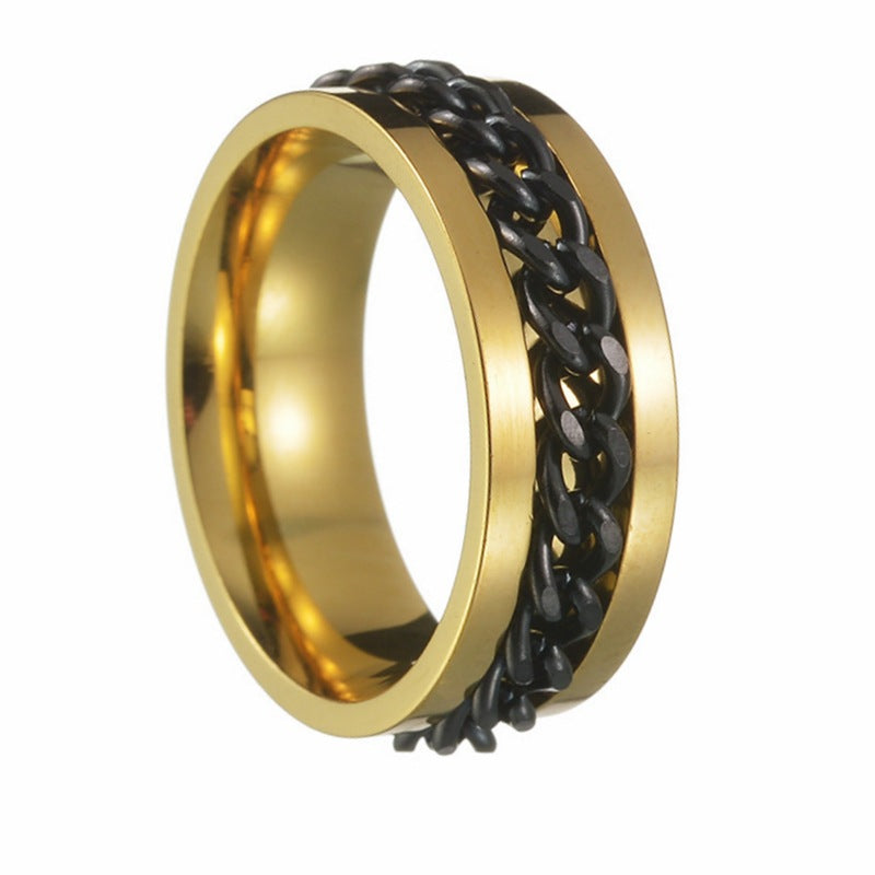 Wholesale Men's Titanium Steel Rotating  Ring