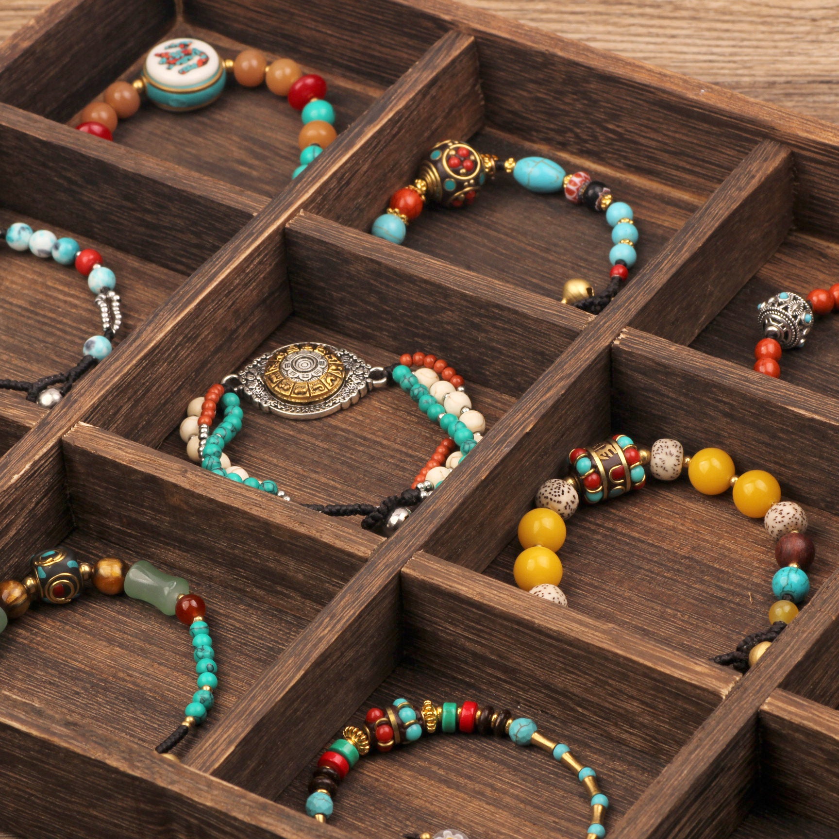 Wholesale Ethnic Retro Tibetan Hand-woven Turquoise Bracelet