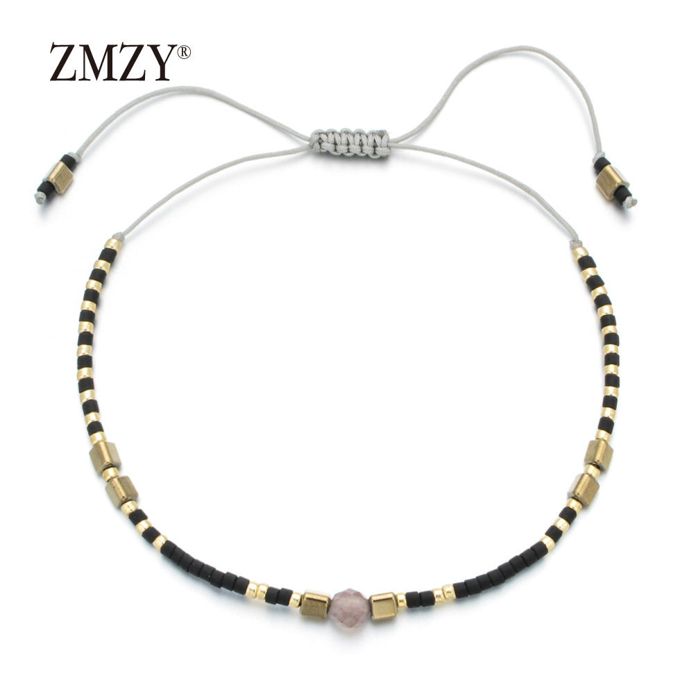 Wholesale Glass Bead Boho Bracelet,  Women' s Adjustable Sliding Beaded Jewelry,  Handmade Fashion Accessory