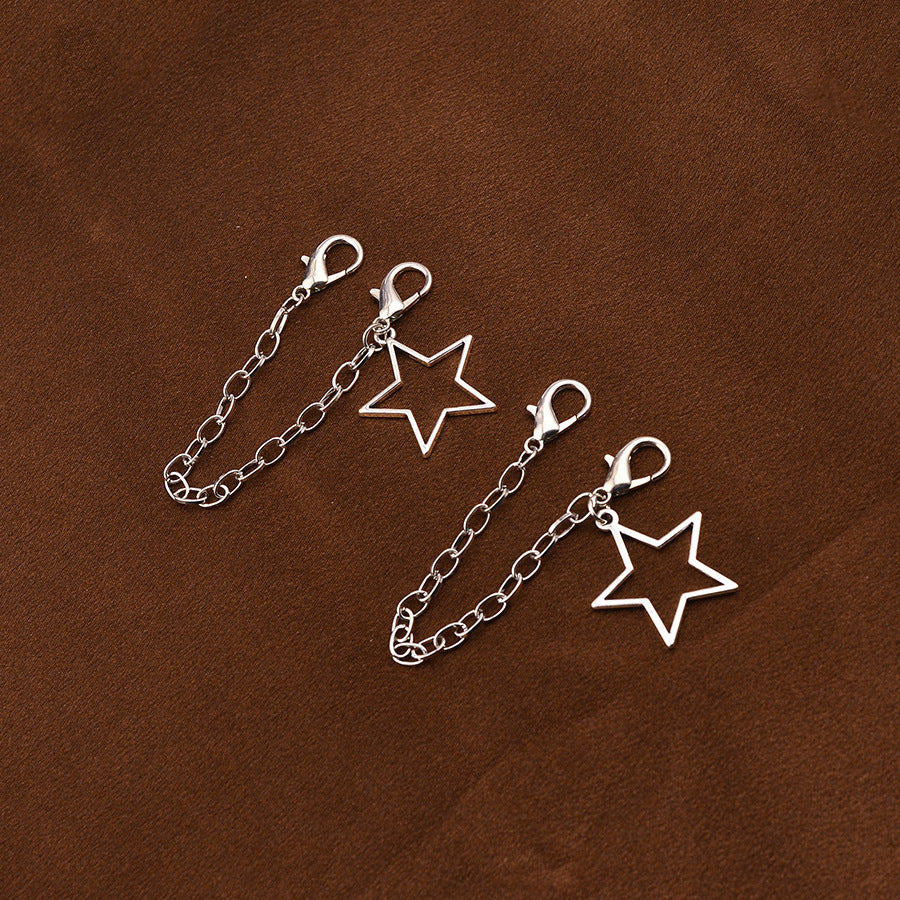 Wholesale Trendy Vintage Star Shoe Buckle Zinc Alloy Electroplated DIY Accessory For Boots Bags And Resale