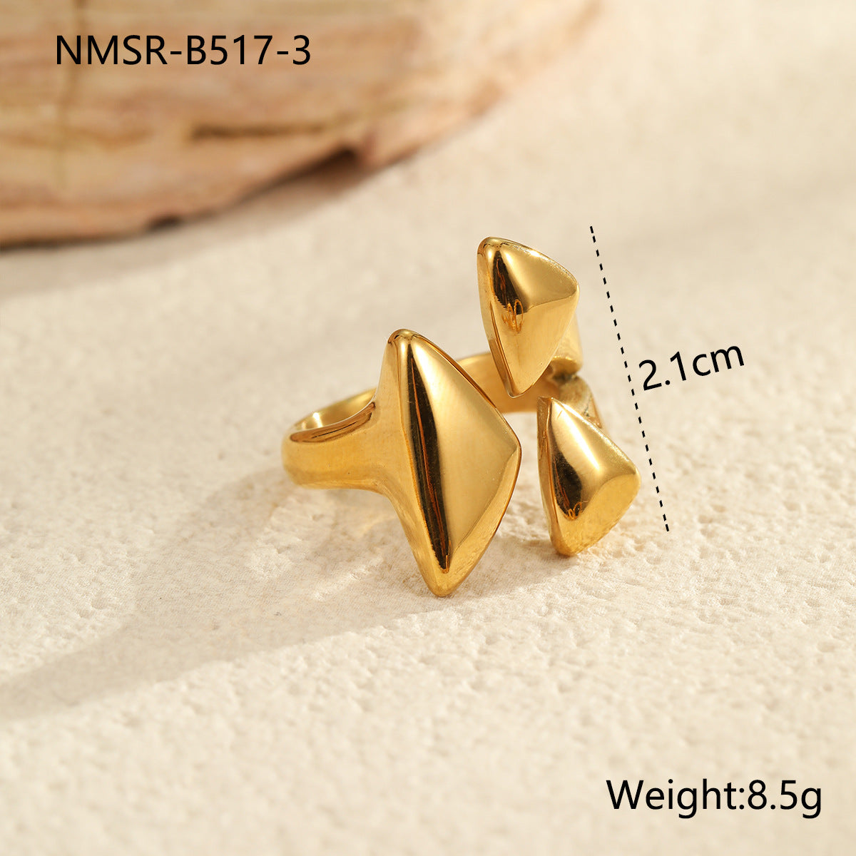 Wholesale Geometric Lines Metal Sense Stainless Steel Ring
