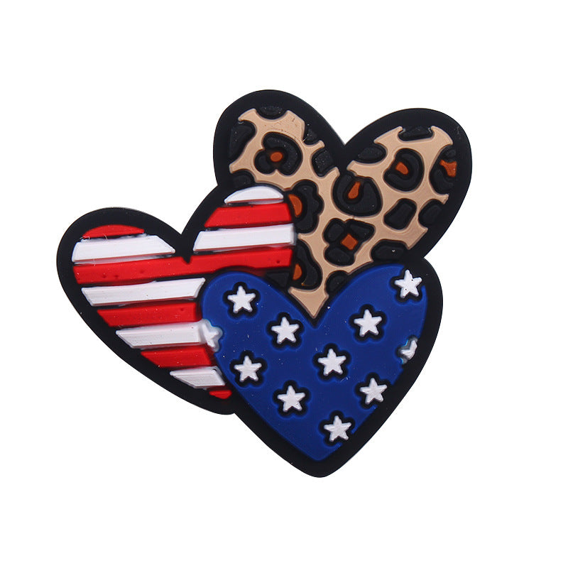 Wholesale 10pcs American Independence Day Silicone Focal Beads DIY Beaded Pen Accessories ACC-BDS-GuangTian013