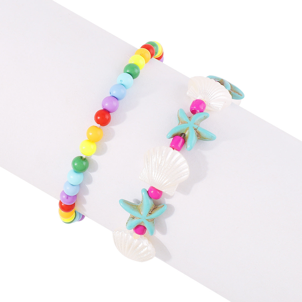 Wholesale  Bohemian Color Shell Starfish Beaded Bracelet