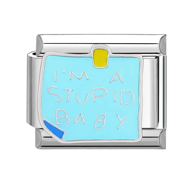 Wholesale Italian Charm Bracelet 9mm DIY Splicing Cute Cartoon Stainless Steel Composable Bracelet