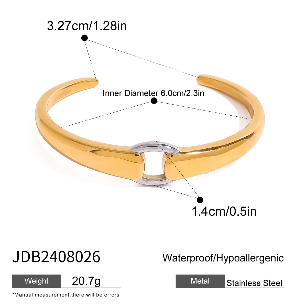 Wholesale Stainless Steel Gold and Silver Contrast Color Simple Earrings